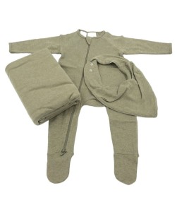 Olive wrap bib onesie set (3pcs)