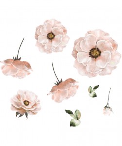 Rose poppy flower sticker