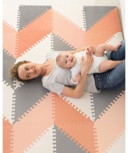 playspot geo floor tiles grey & peach